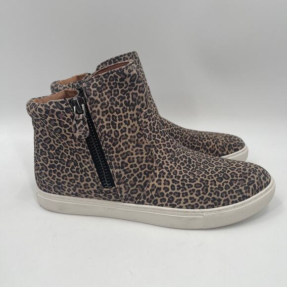 NEW GENTLE SOULS Shoes Size 9.5 Carter Animal Print Zipper Leopard Leather HiTop - Picture 3 of 16